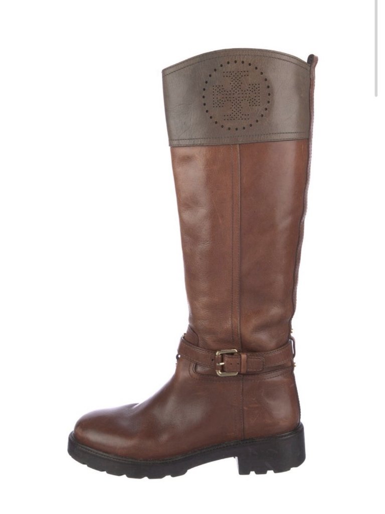 Tory Burch Authentic Brown Genuine Leather Knee High Riding Boots 10